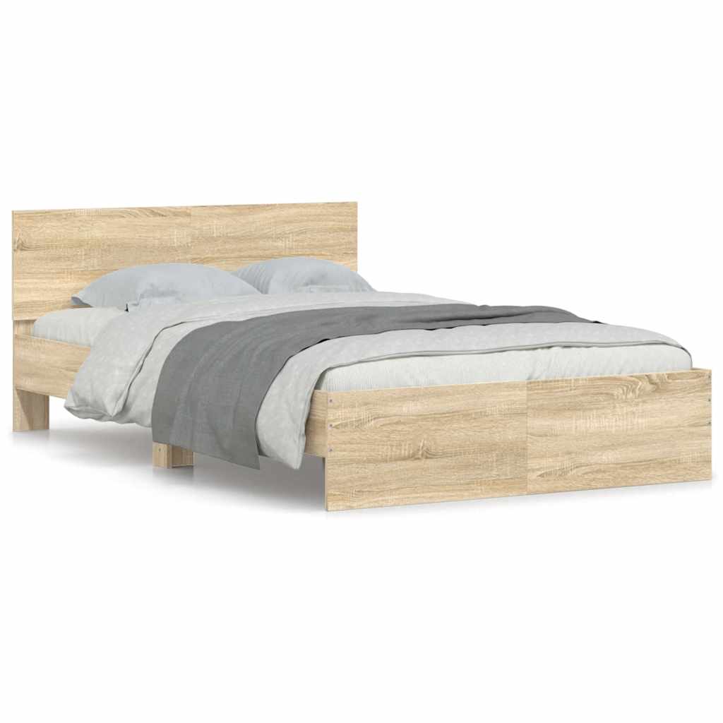 vidaXL Estructura de cama con cabecero roble Sonoma 120x190 cm