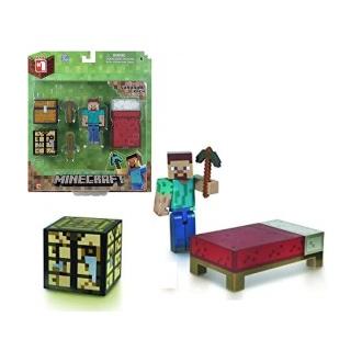 Figura Minecraft Steve Supervivencia Accesorios Plástico 7 Cm Coleccionables