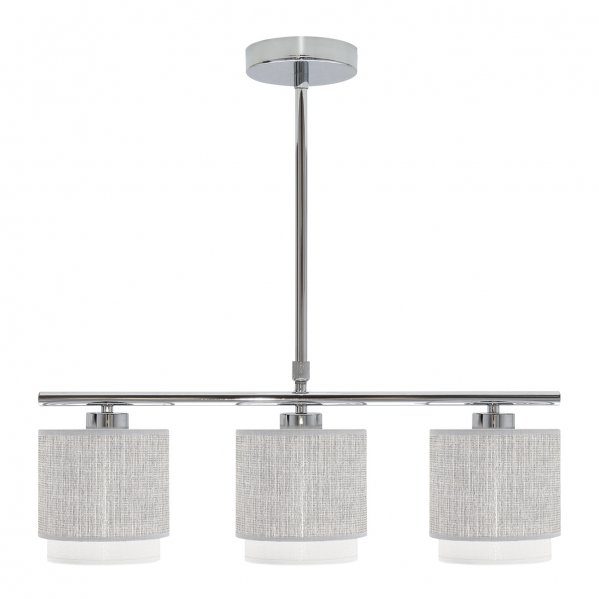 Lampara kenya 3xe14 gris/blanca regx56x14 cm