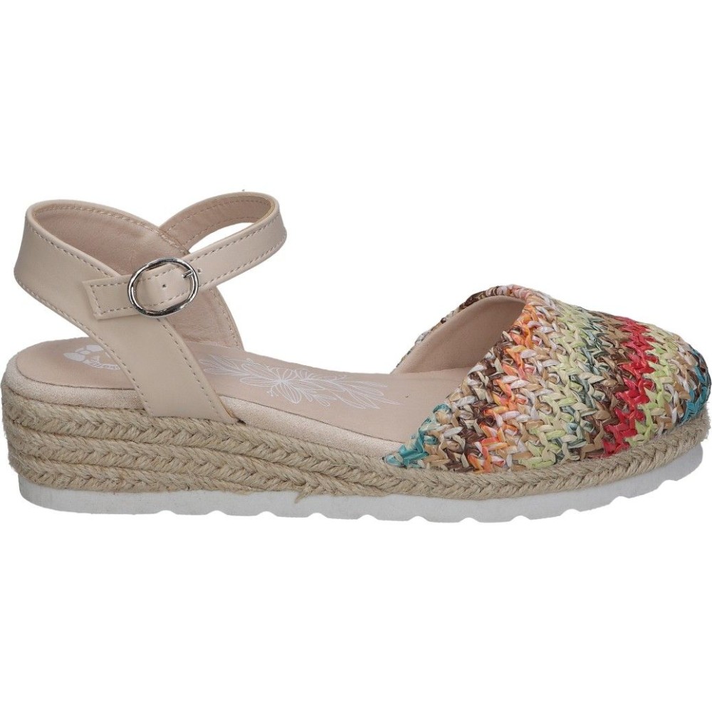 CHK10 | Sandalias con Cuña CHIKA10 Golondrina 05 para Niña – Alpargatas en Multicolor – Yutes con Hebilla – Espadrilles con Cuña Baja y Cómoda – Versátiles y Combinables – Moda – Estilosas