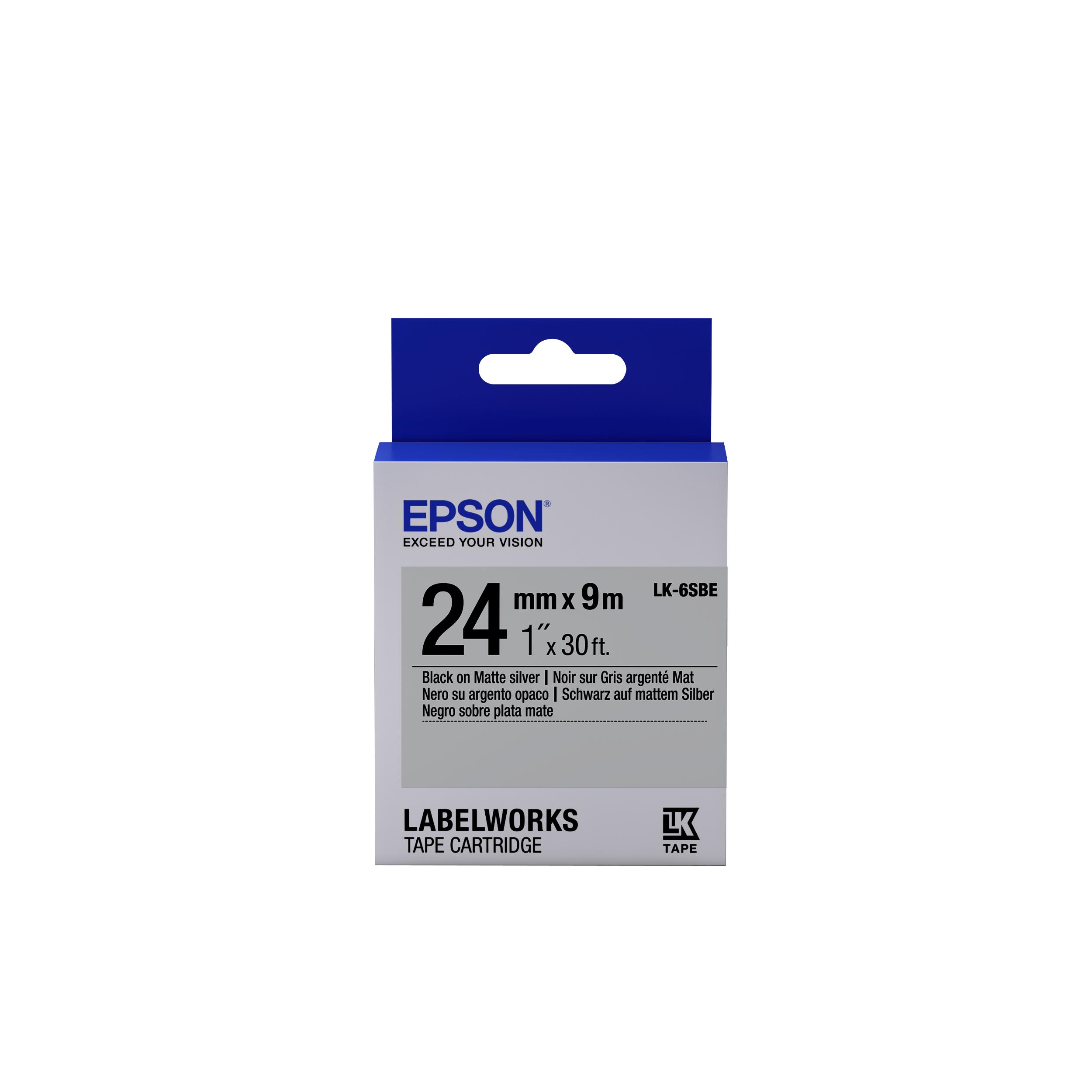 Epson Cinta mate - LK-6SBE Negra/plata  - Mate 24/9