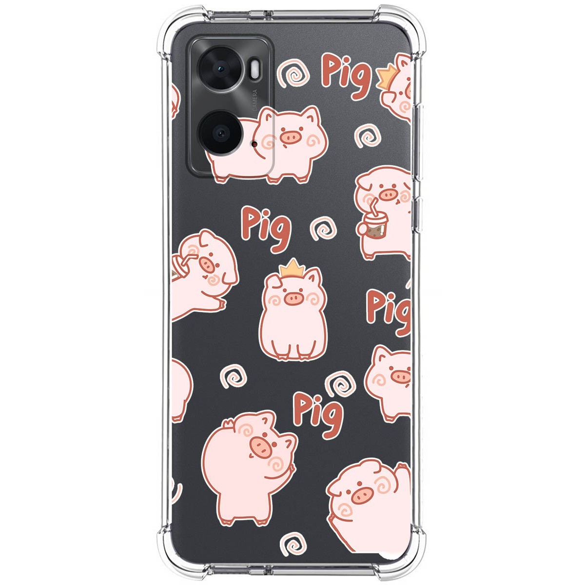 Funda Silicona Antigolpes para Oppo A76 / A96 diseño Cerdos Dibujos