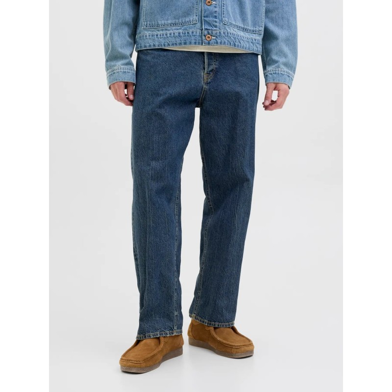 Jack & Jones - Vaquero Hombre Largo (L-32) - Azul Desgastado Original (Loose Fit)