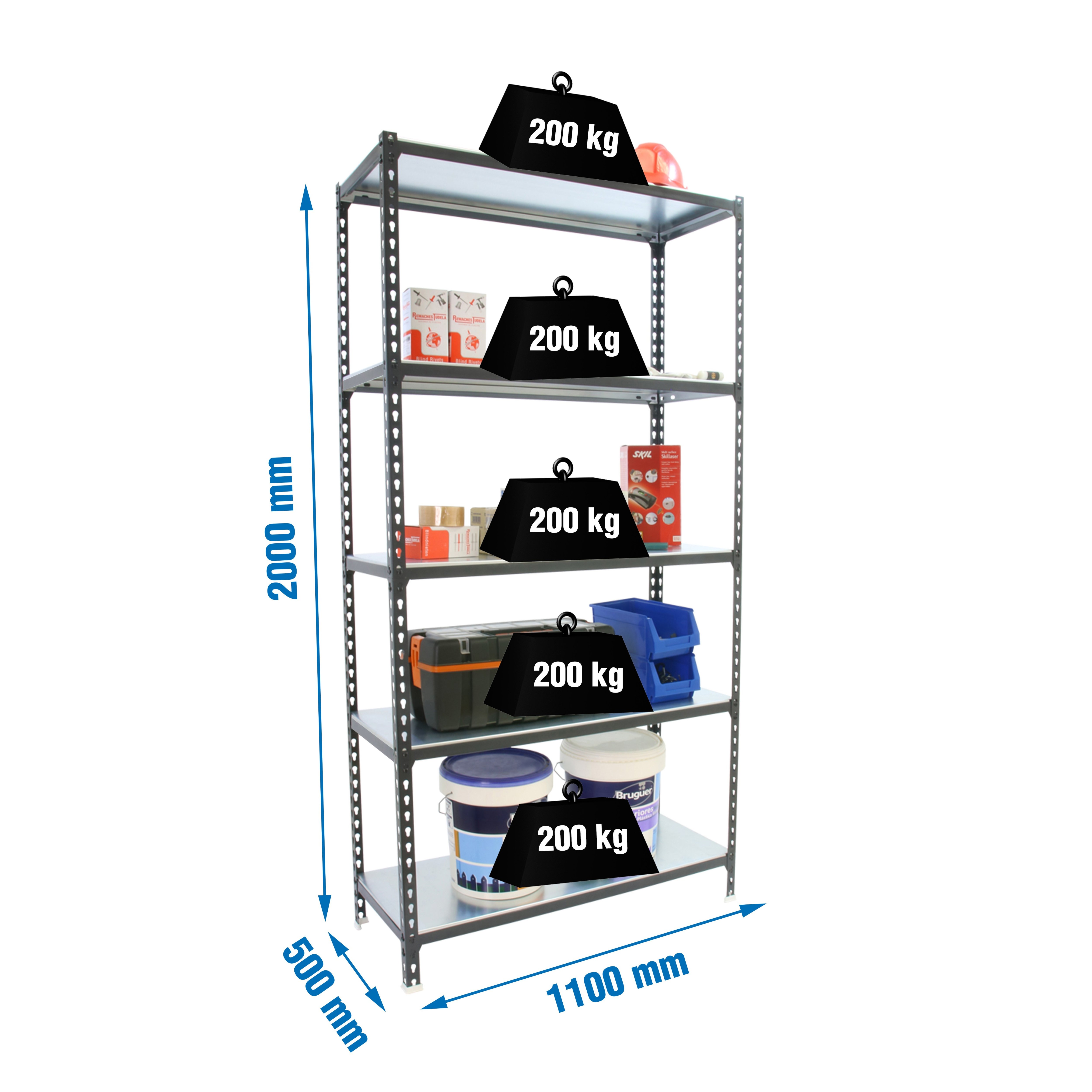 Estantería SIMONRACK Simonclick superplus 5/500 antracita/galva
