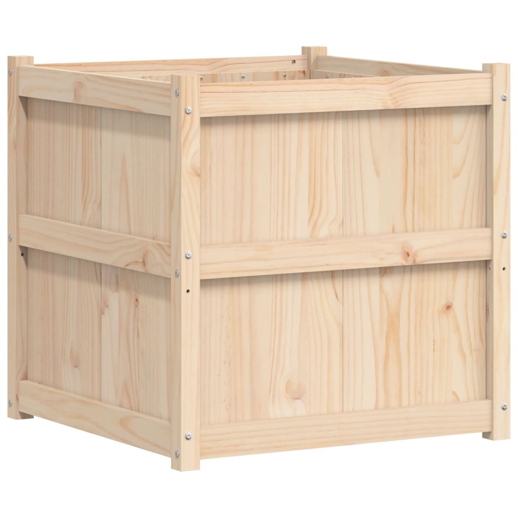 vidaXL Jardinera de madera de pino impregnada 70x70x70 cm Color Pino natural,  Blanco,  Marrón y mas