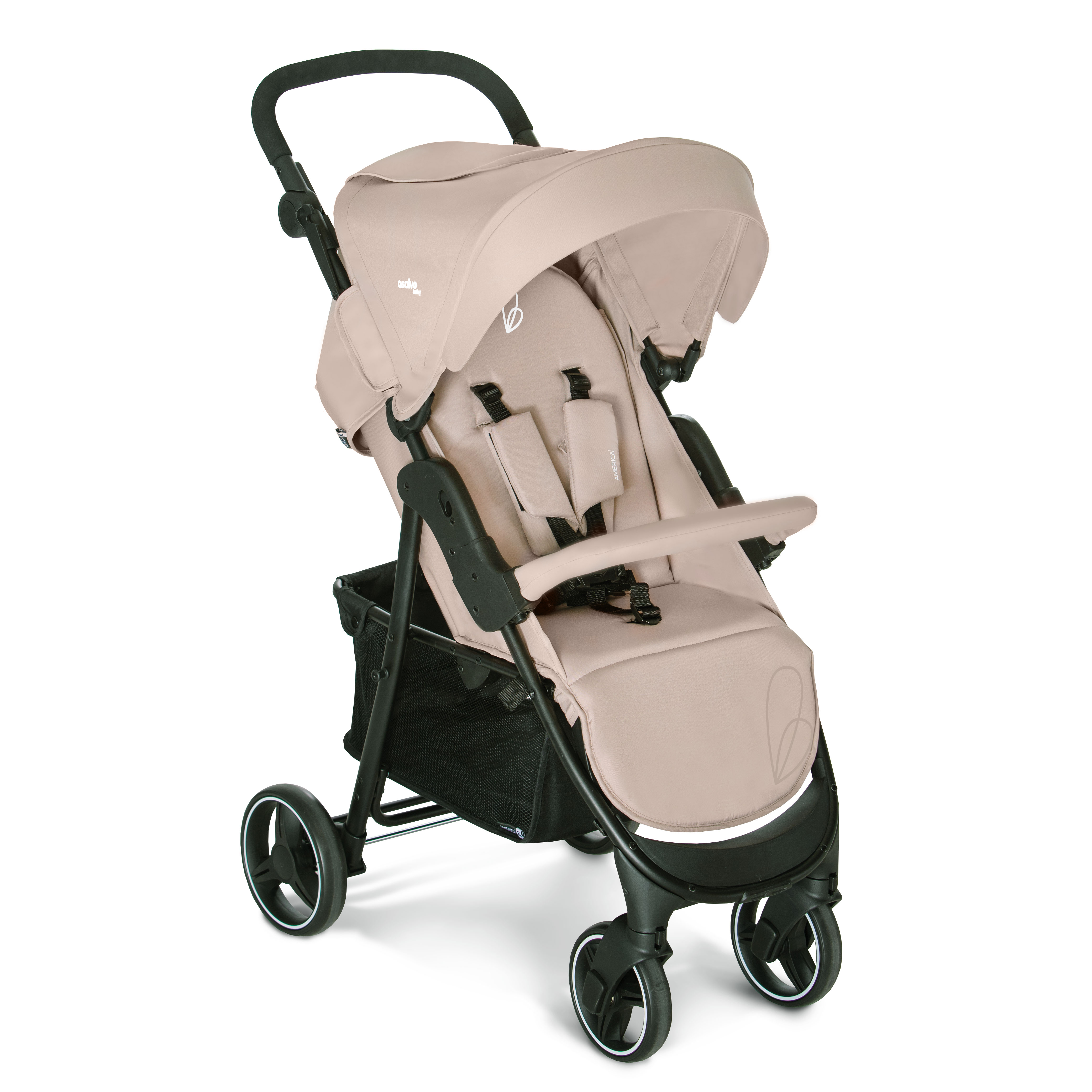 Asalvo Silla de Paseo América 3 – Carrito de Bebé Ligero y Resistente, Desde Recién Nacidos hasta 22 kg, Práctico, Cómodo y Fácil de Manejar