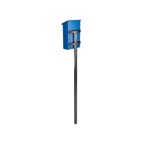 Perel Publicar para buzón, acero inoxidable, con equipo de fijación, plata, altura de 150 cm