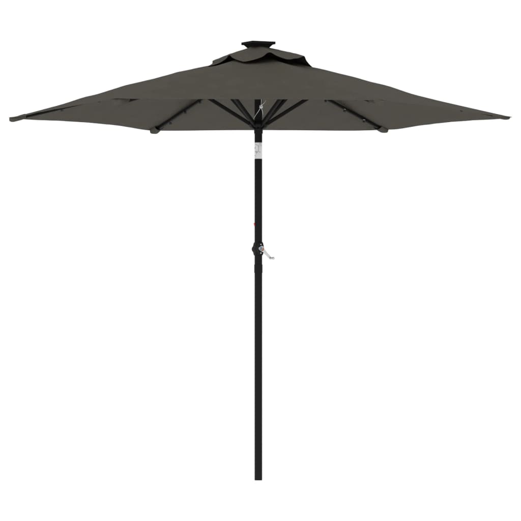 vidaXL Sombrilla jardín con luces LED poste acero 225x225x212 cm Color Blanco, Verde, Antracita