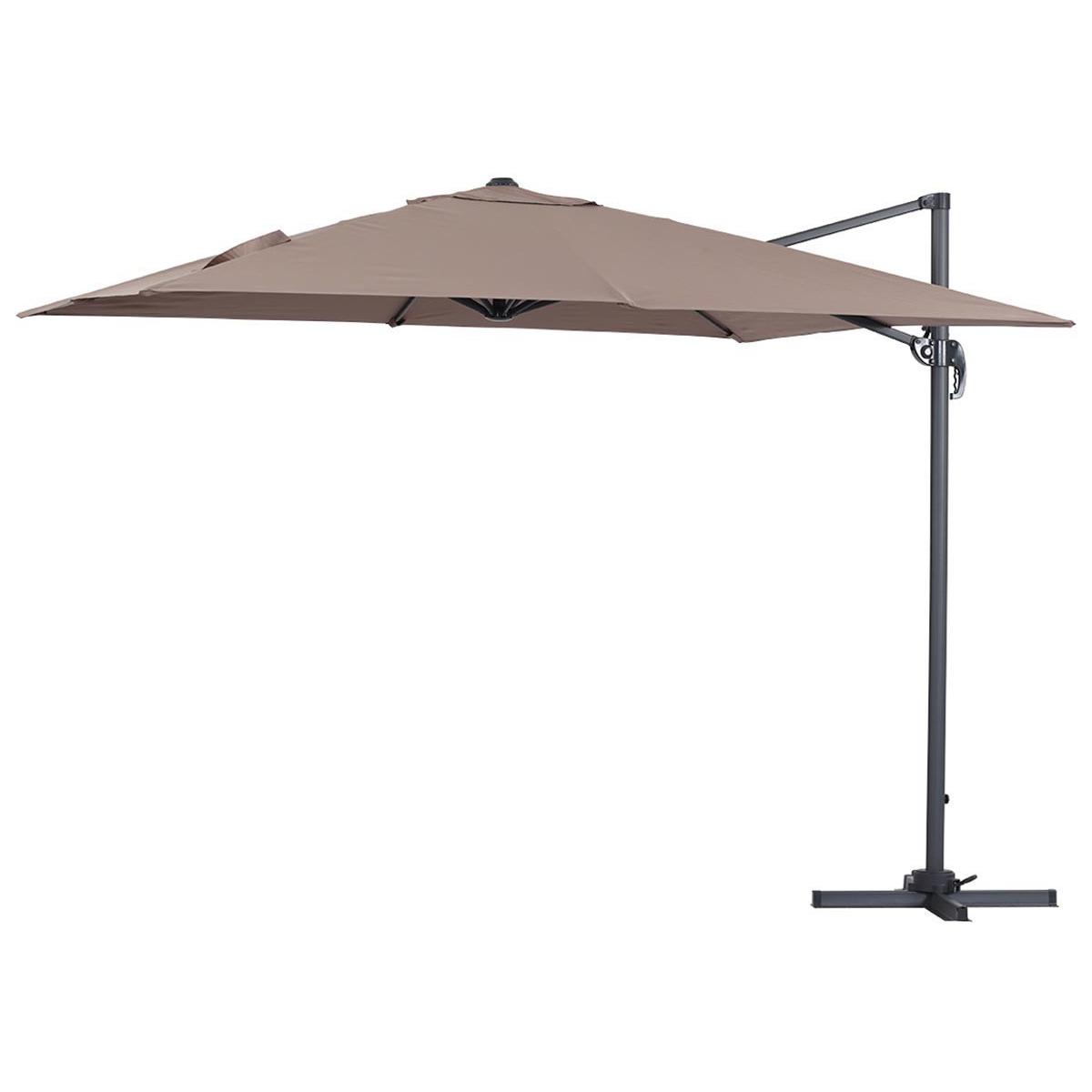 Habitat y Jardin - Parasol lateral de jardín en aluminio - Sun 3 - Cuadrado - 3 x 3 m - Topo