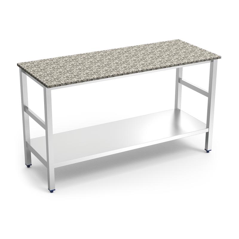 Isla de cocina inox con encimera de granito 1000x600x870 mm