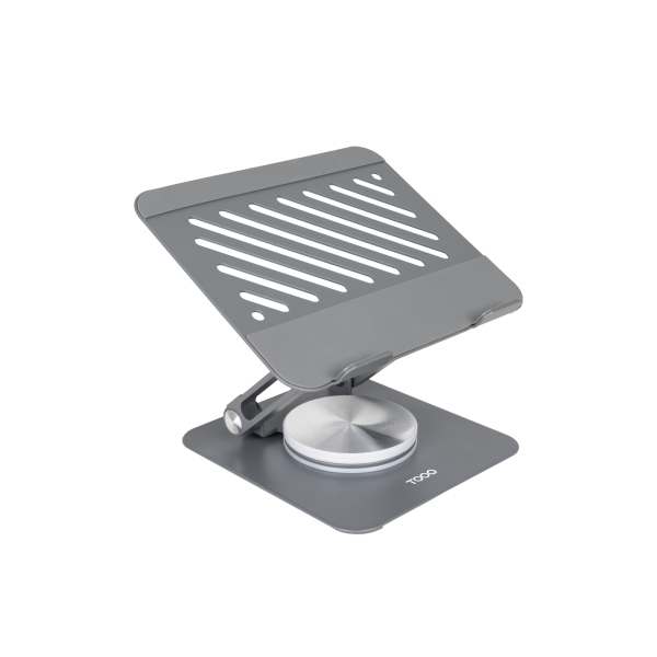 Tooq soporte para portatil hasta 13” - rotacion 360 - plegable y portatil - color gris