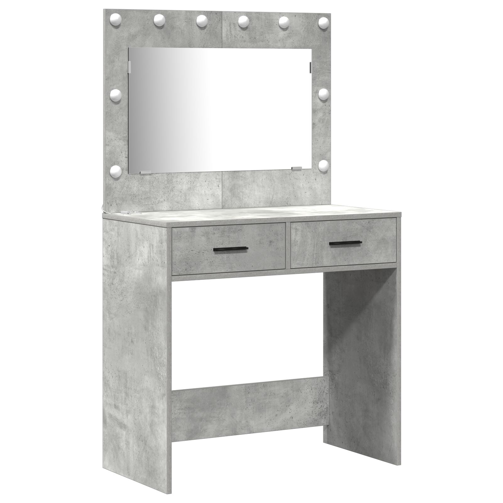 Set de tocador de 2 piezas vidaXL con LED en madera gris concreto