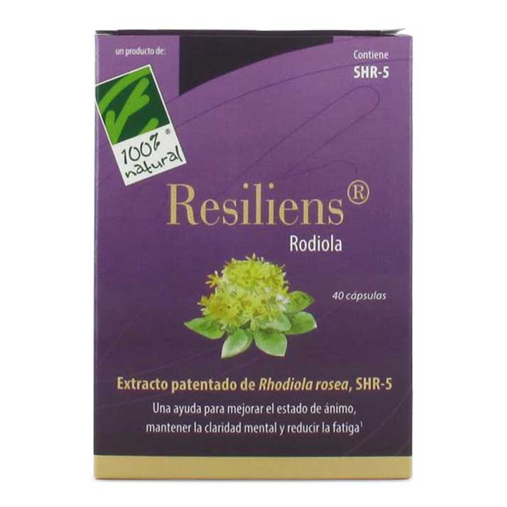 100% Natural Resiliens Rodiola 40 Cap.(En Blister).