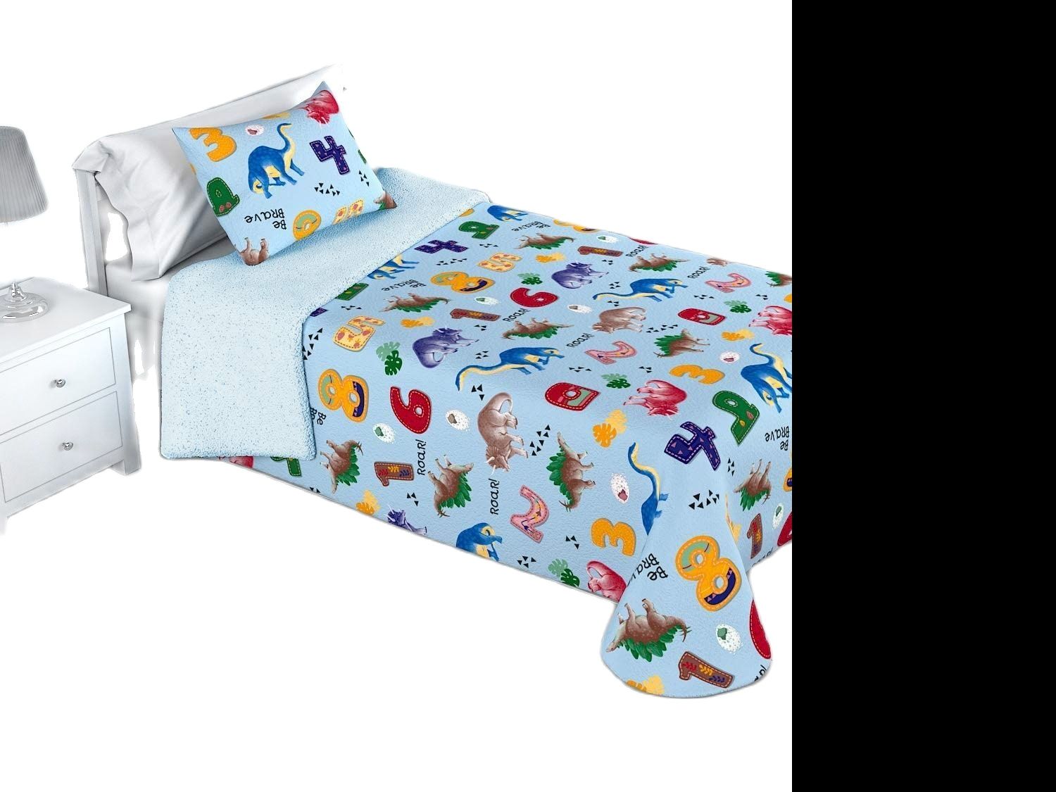 Edredón manta sherpa/sedalina estampado, disponible para cama