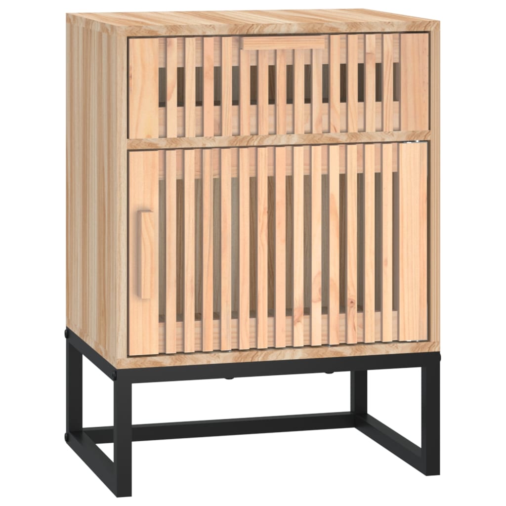 Vidaxl Mesita de Noche Hierro y Madera Contrachapada 40x30x55.5 Cm Blanco