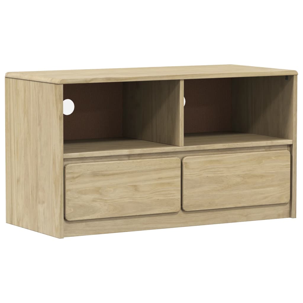 Mueble de TV Vidaxl SAUDA Madera Maciza Pino Color Roble 99x43x55 Cm