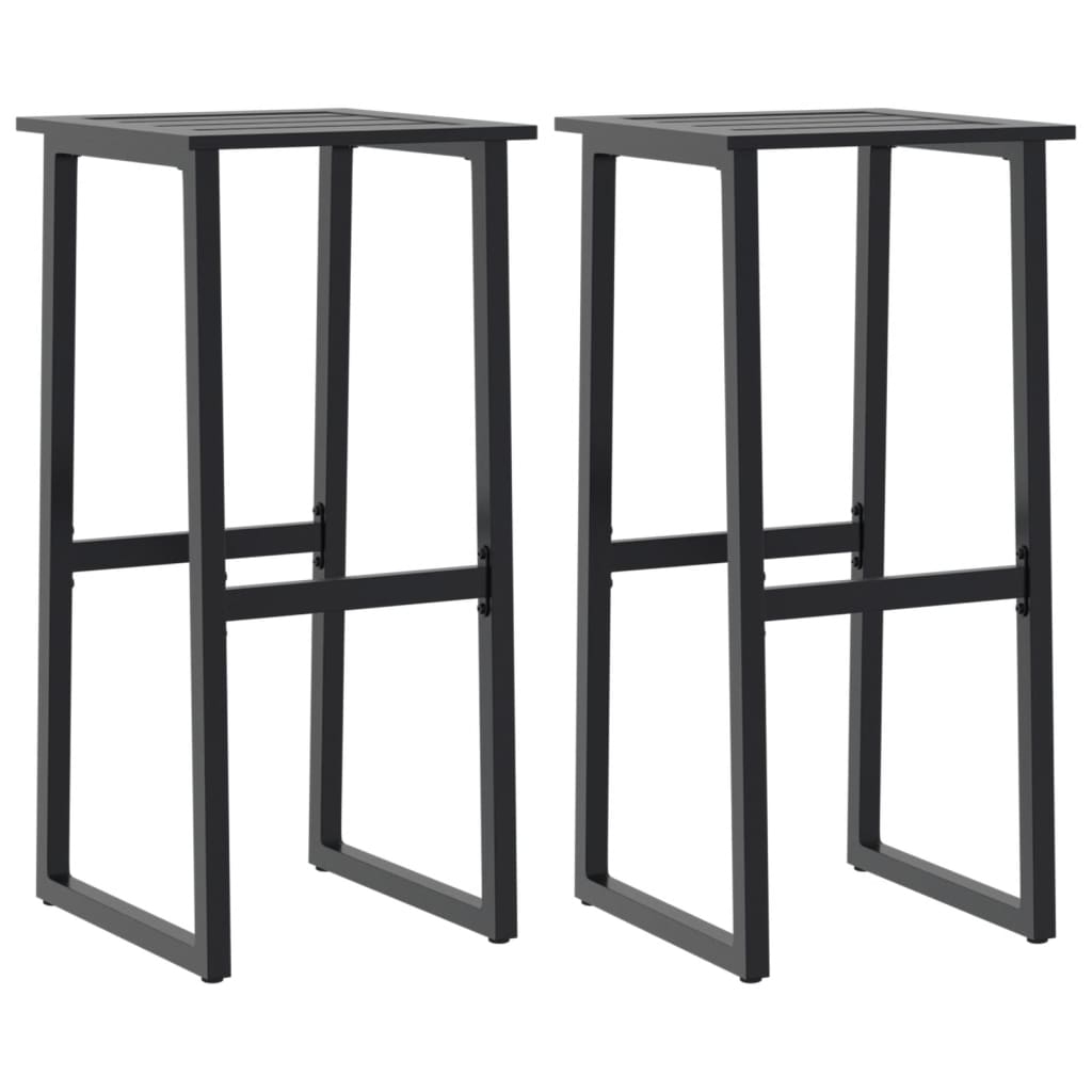 vidaXL Taburetes de bar 2 unidades acero negro 38x38x80 cm