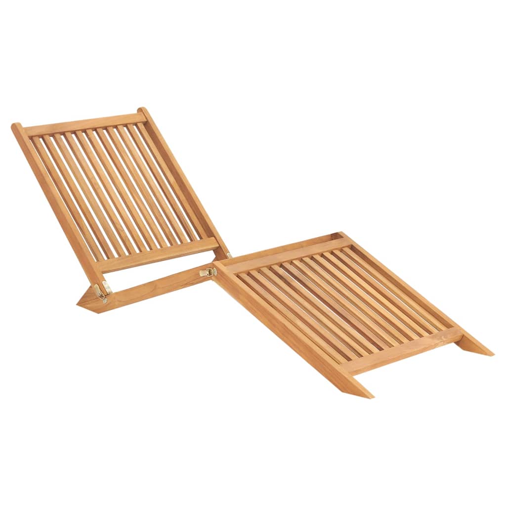 Vidaxl Tumbona de Madera Maciza de Teca para Exterior