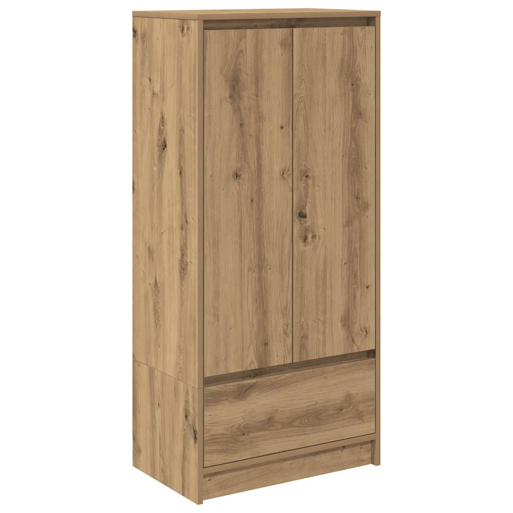 vidaXL Armario con cajón de madera vieja 55,5x34x119,5 cm en color Madera antigua/Gris hormigón/Roble negro y más | almacenamiento funcional diseño moderno para baño dormitorio sala