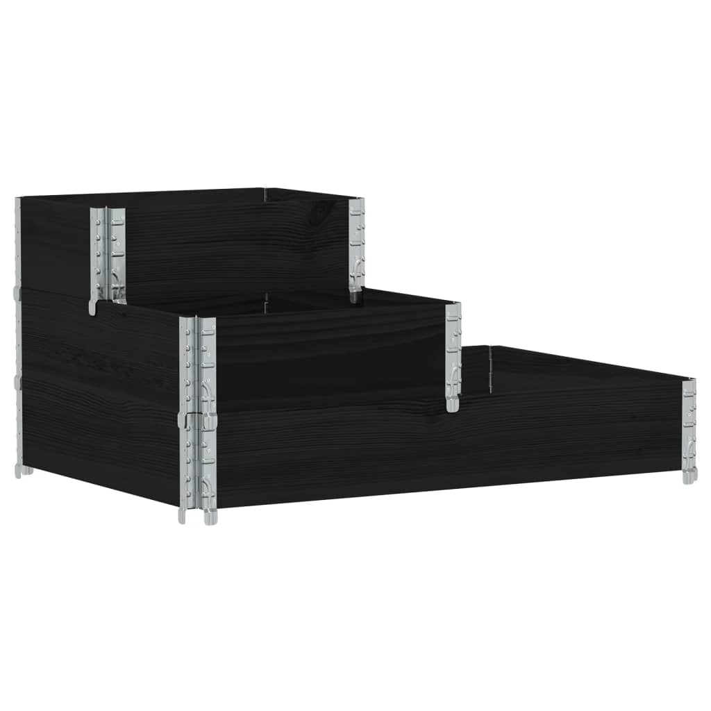 vidaXL Arriate elevado de 3 niveles madera maciza pino 120x80 cm Color Marrón,  Negro,  Gris y mas