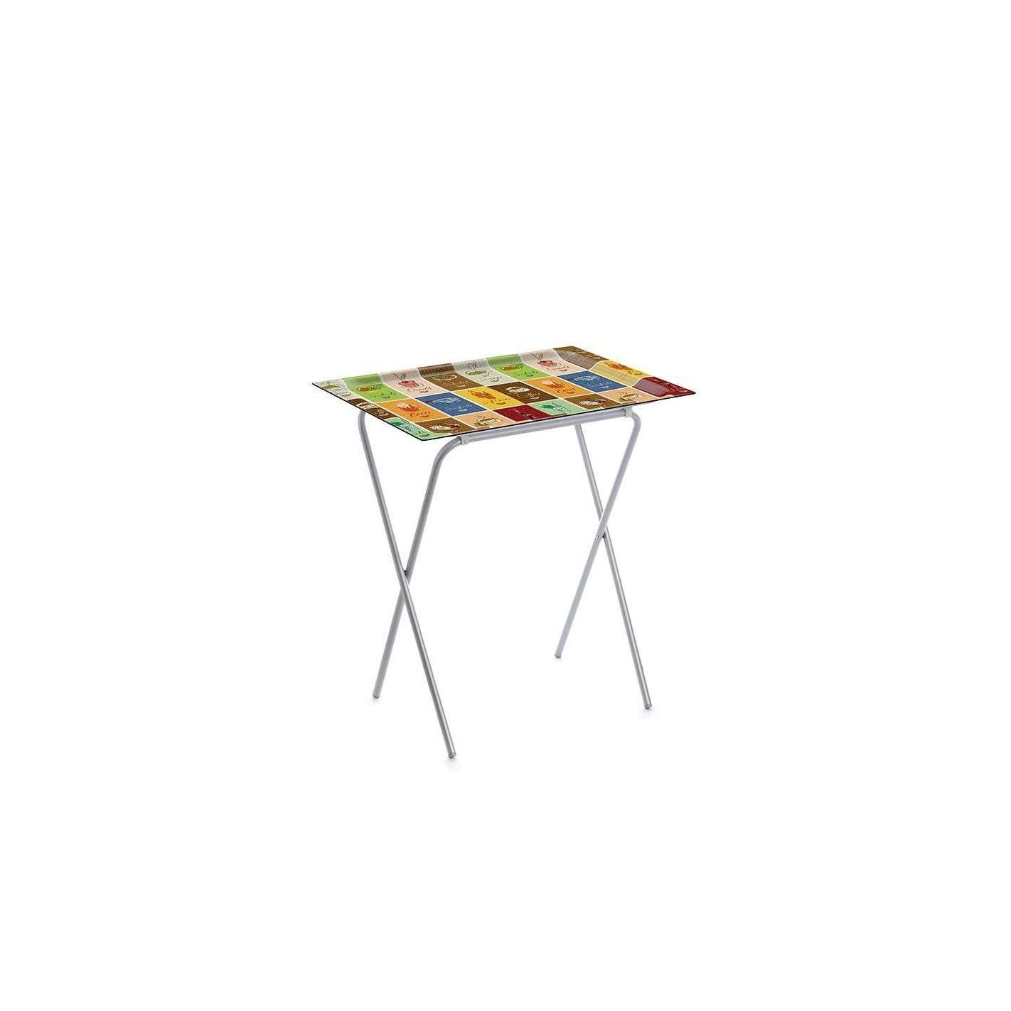 DON HIERRO - Mesa plegable auxiliar ADA con bandeja extraíble para interior y exterior-