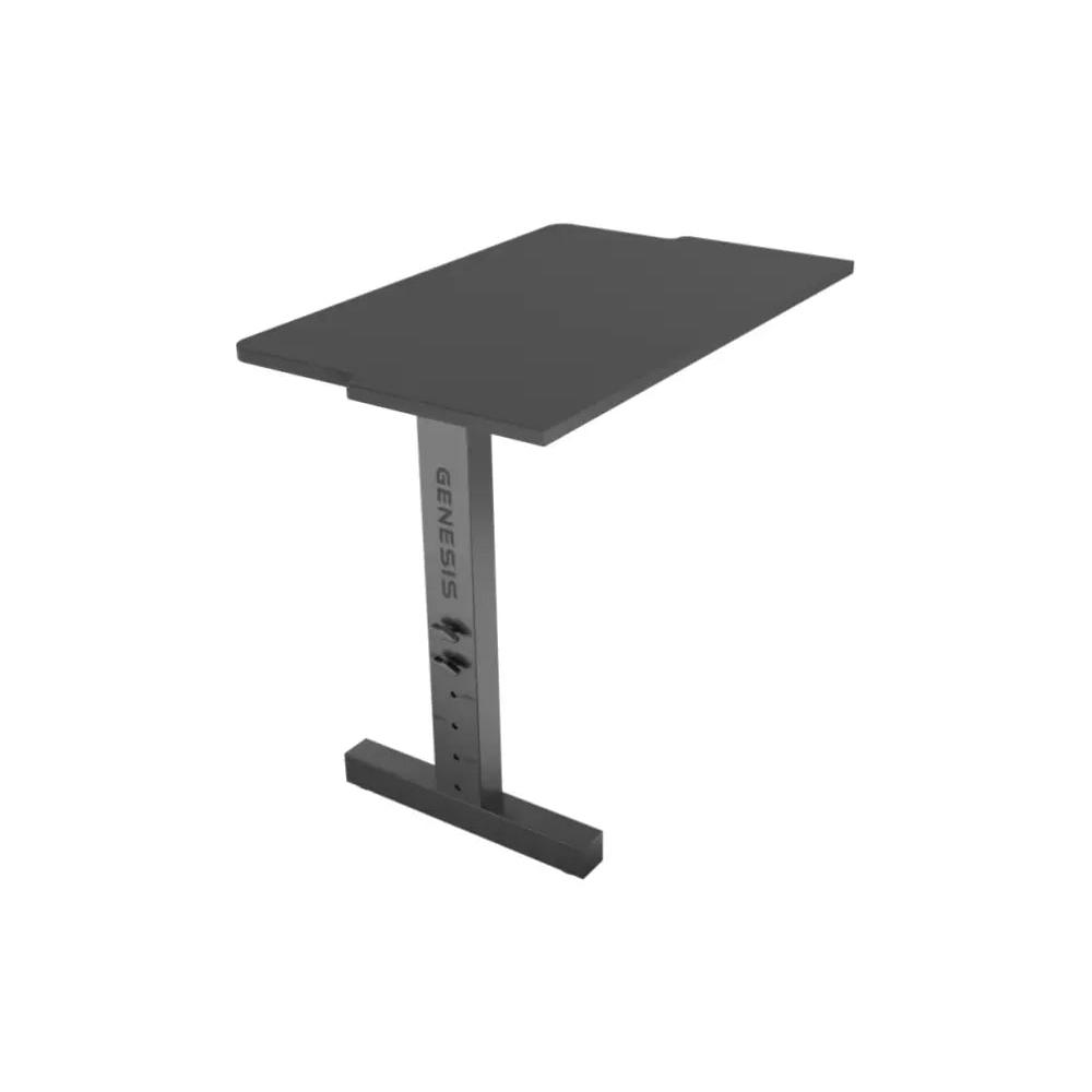 Mesa Gaming Genesis 80x60 cm MDF y Acero Altura Ajustable Negra