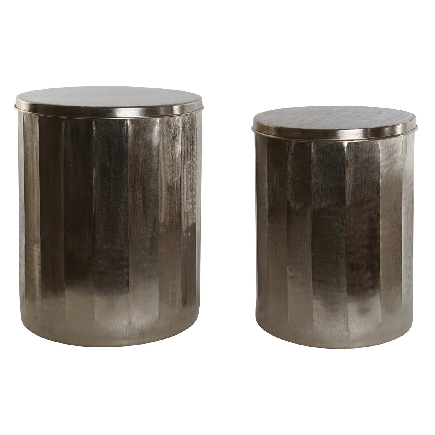 Mesita auxiliar set 2 metal 42x42x52 tapa dorado , El mejor complemento para tu hogar.