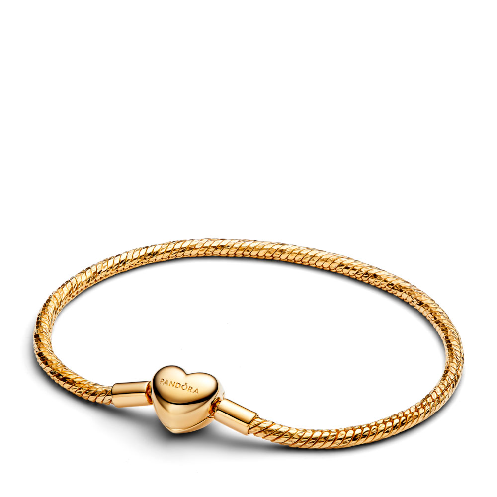 Pandora Pulsera de cadena de serpiente facetada bañada en oro de 14k 564236C00 , para Mujer