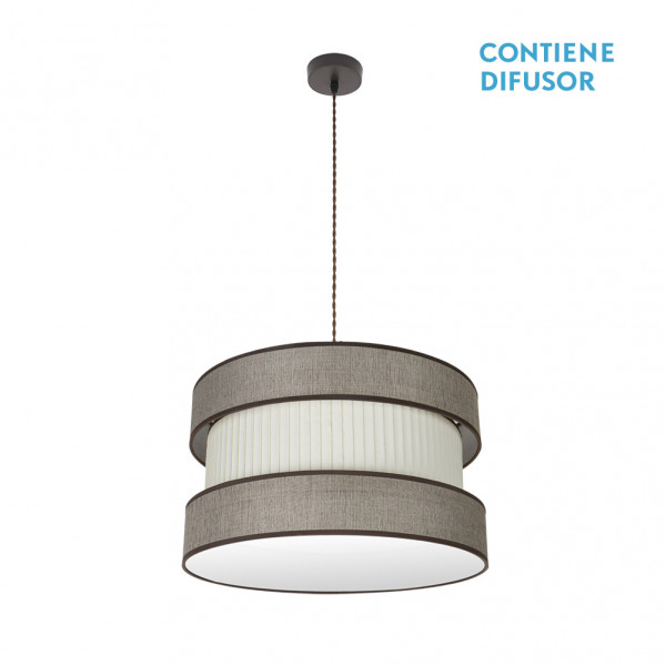 Colgante Marron-beis modelo Home 2luces Regulable FABRILAMP