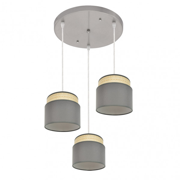 FABRILAMP Plafon Natural/gris modelo Kandy 3luces Regulable