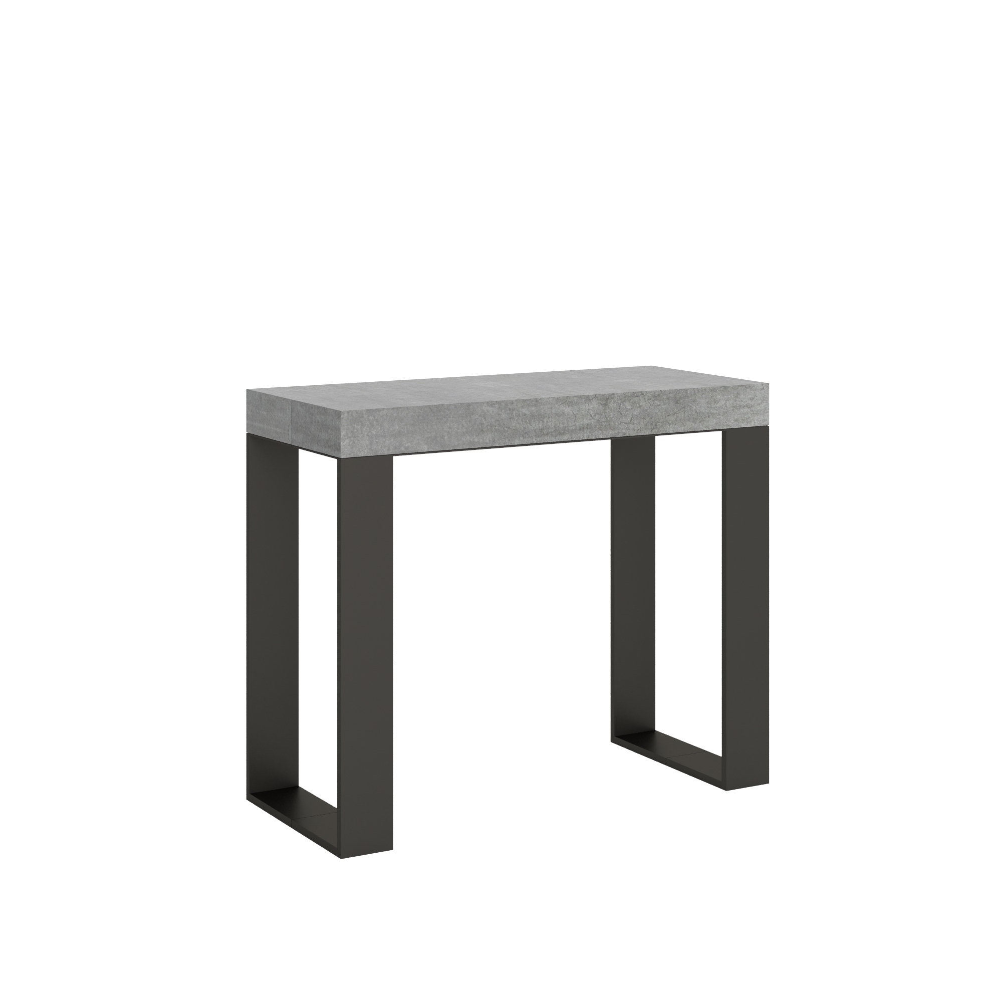 Consola extensible 90x40/196 cm Tecno Small Estructura de cemento Antracita - Itamoby
