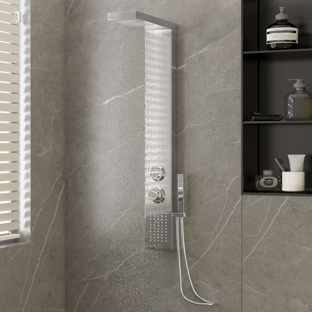vidaXL Sistema de Panel de Ducha Acero Inoxidable Cuadrado Alcachofa Inodoro Color Blanco,  Negro,  Plateado y mas