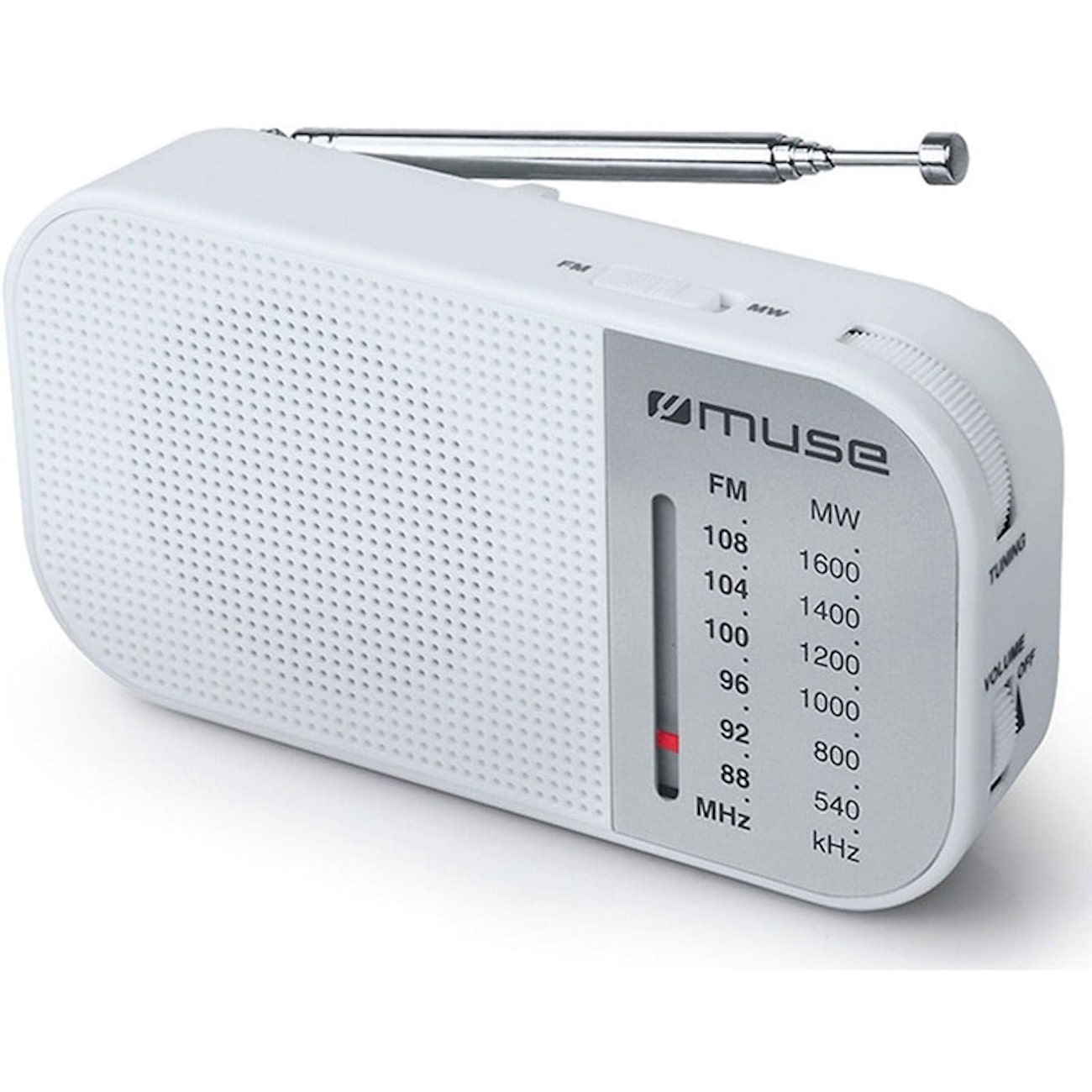 Radio Analogica AM/FM MUSE M025RW, Color Blanco