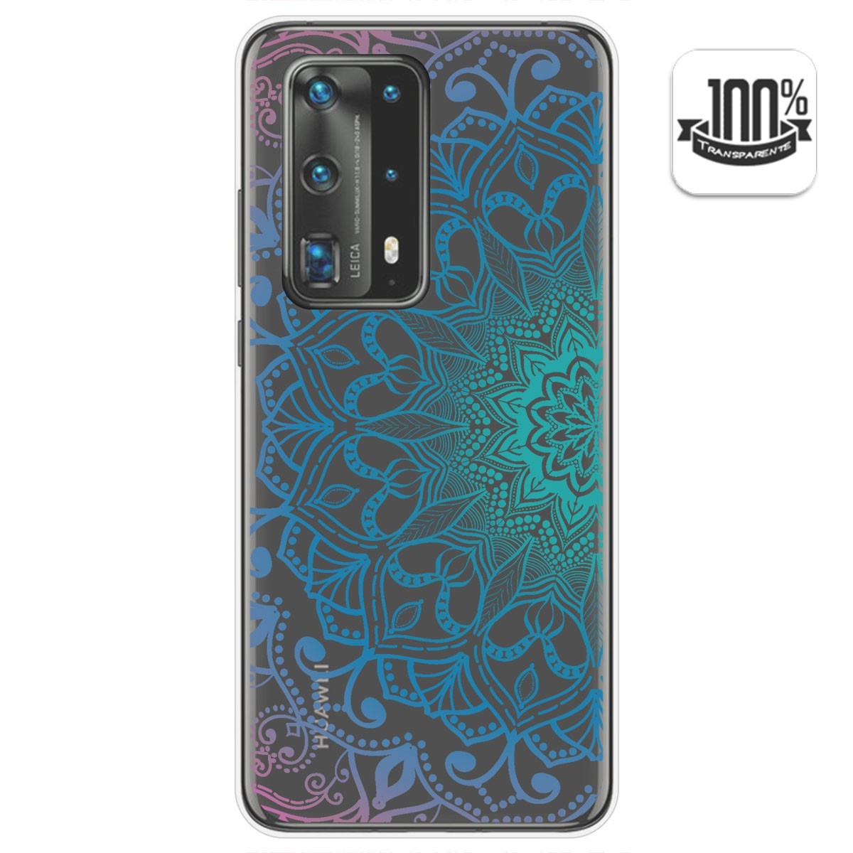 Tumundosmartphone Funda Gel Transparente para Huawei P40 Pro diseño Mandala Dibujos