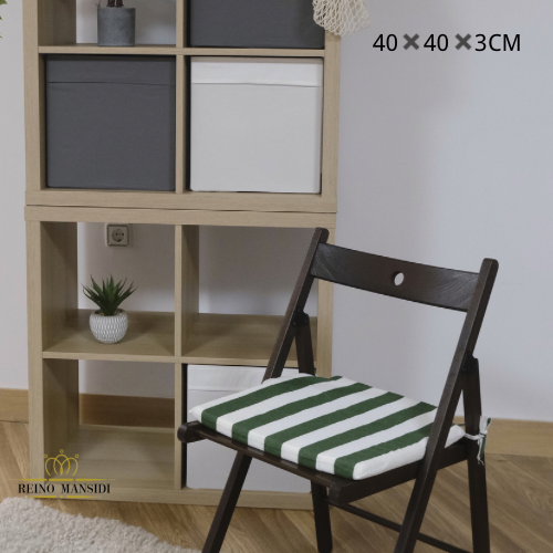 Cojín de Espuma REINO MANSIDI - Pack de 2 Cojines para Sillas - Estampados Lisos - Cómodo y Suave - 40x40x3cm
