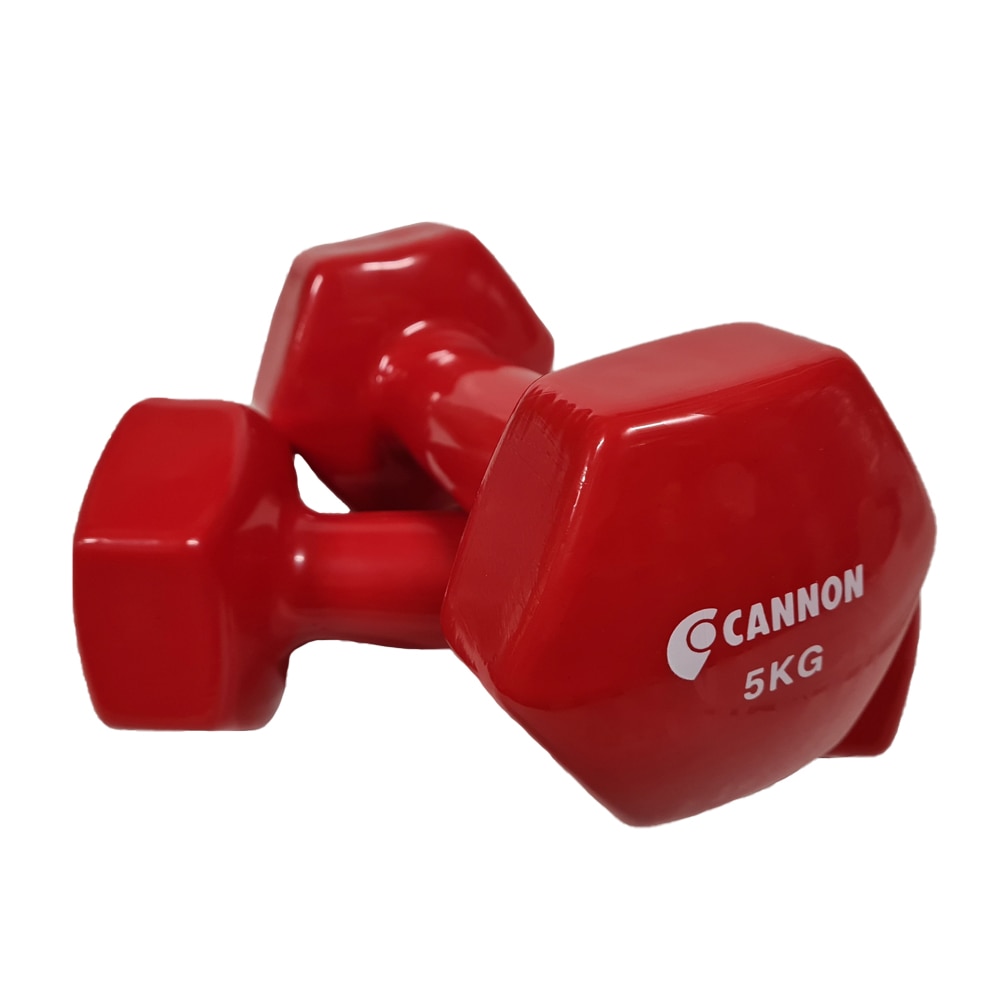 Juego de dos Pesas de Vinilo, 1, 1.5, 2, 3, 4, 5 Kg, set de Mancuernas de gimnasio para entrenamiento fitness y musculación, pesas hexagonales de vinilo, material de deporte.