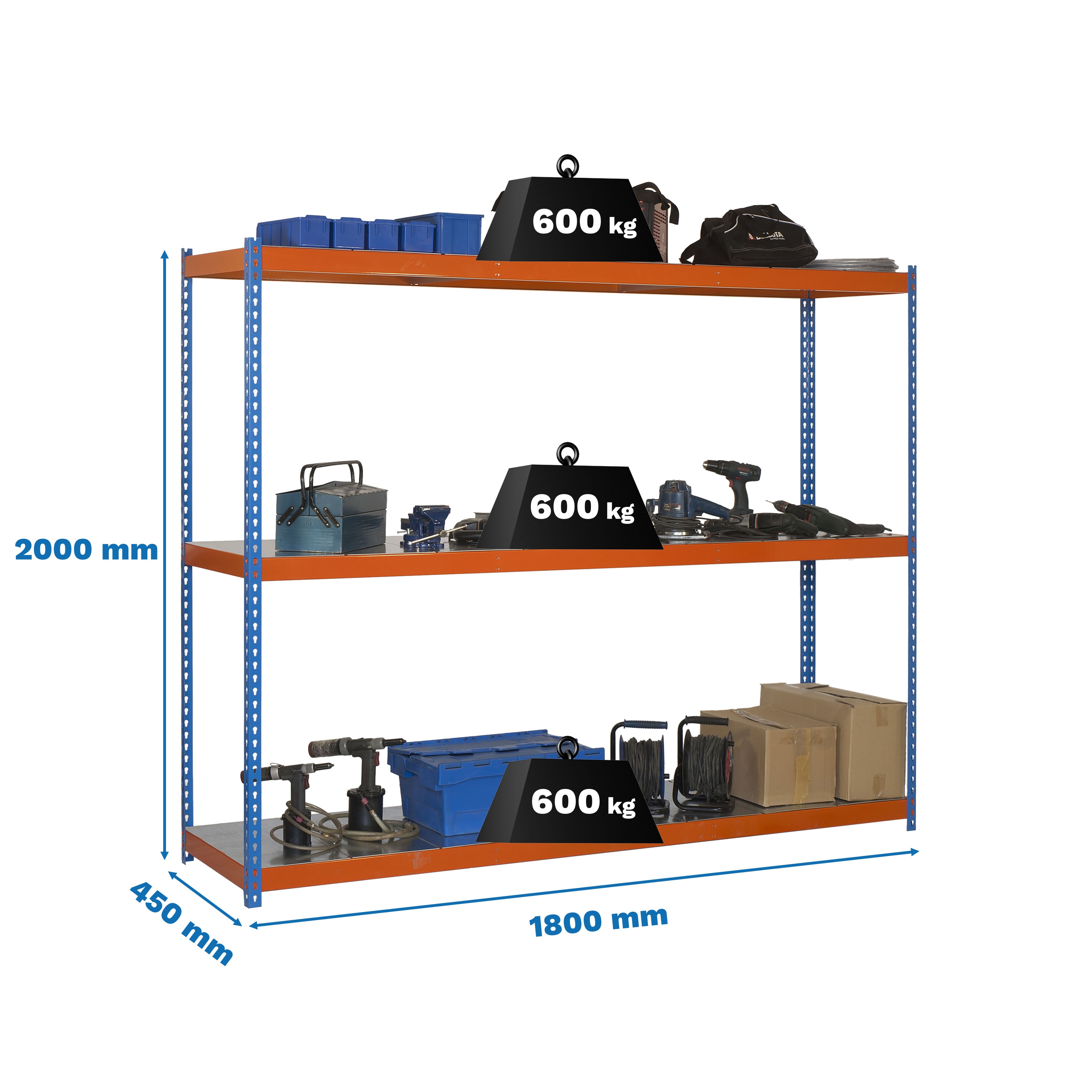 Estantería SIMONRACK Simonforte 1804-3 metal azul/naranja/galva