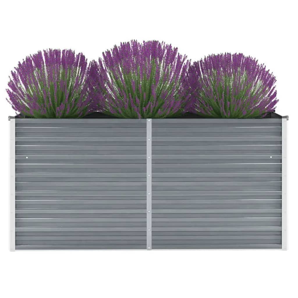 vidaXL Arriate de jardín de acero galvanizado gris dimensiones 240 x 80 x 77 cm,  240 x 80 x 45 cm,  160 x 40 x 77 cm y mas