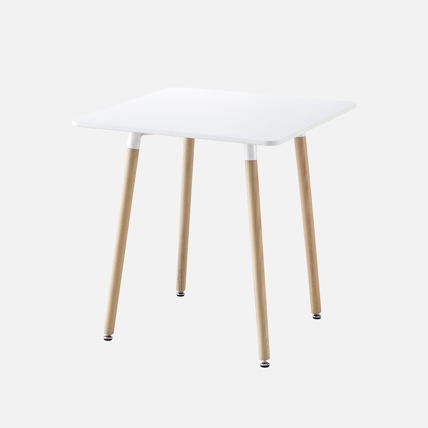 sweeek - Mesa de comedor cuadrada de MDF y madera de haya, 70cm , Hedvig , 70x70x73