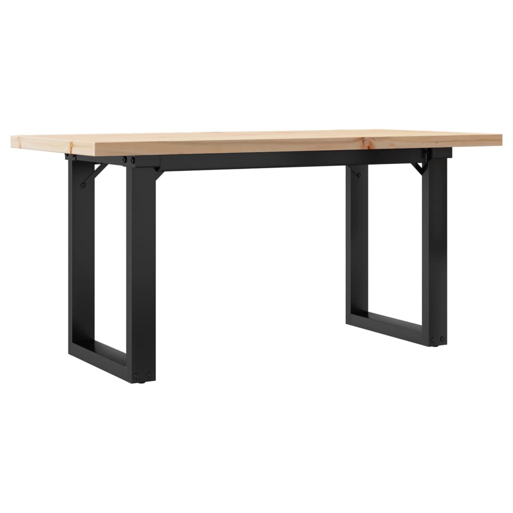 vidaXL Mesa de centro marco O madera maciza pino y acero en dimensiones 100x50x45 cm/100x50x45.5 cm/100x50x75 cm y más | estructura resistente ideal para salón dormitorio o estudio