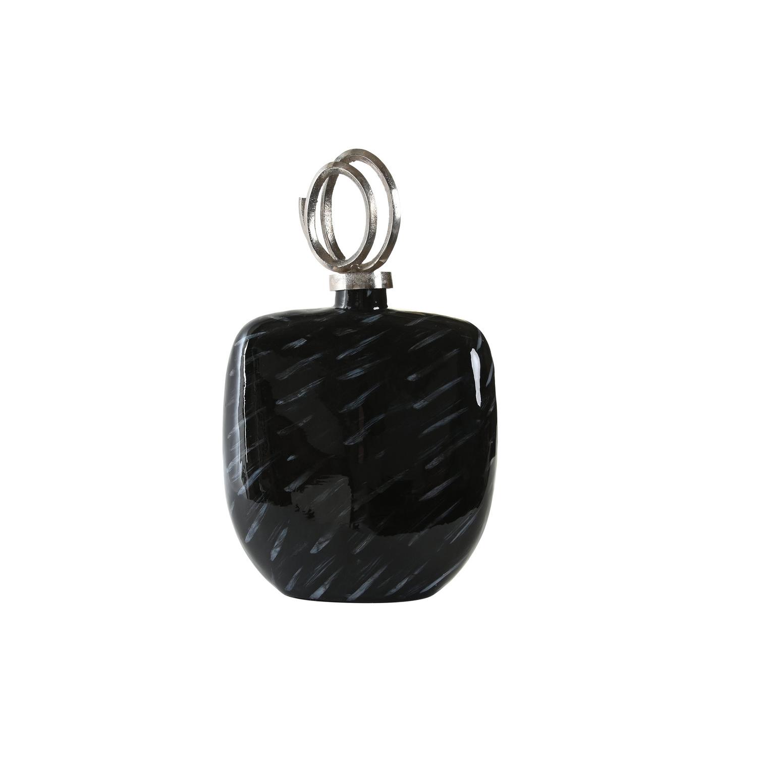 JARRON CRISTAL ALUMINIO 28X14X48 TAPA PLATEADO JR200914