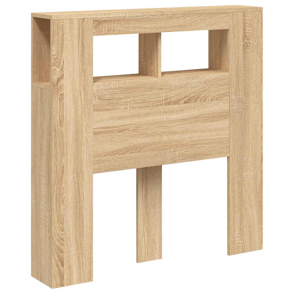 vidaXL Cabecero LED madera ingeniería roble Sonoma 100x18,5x103,5 cm