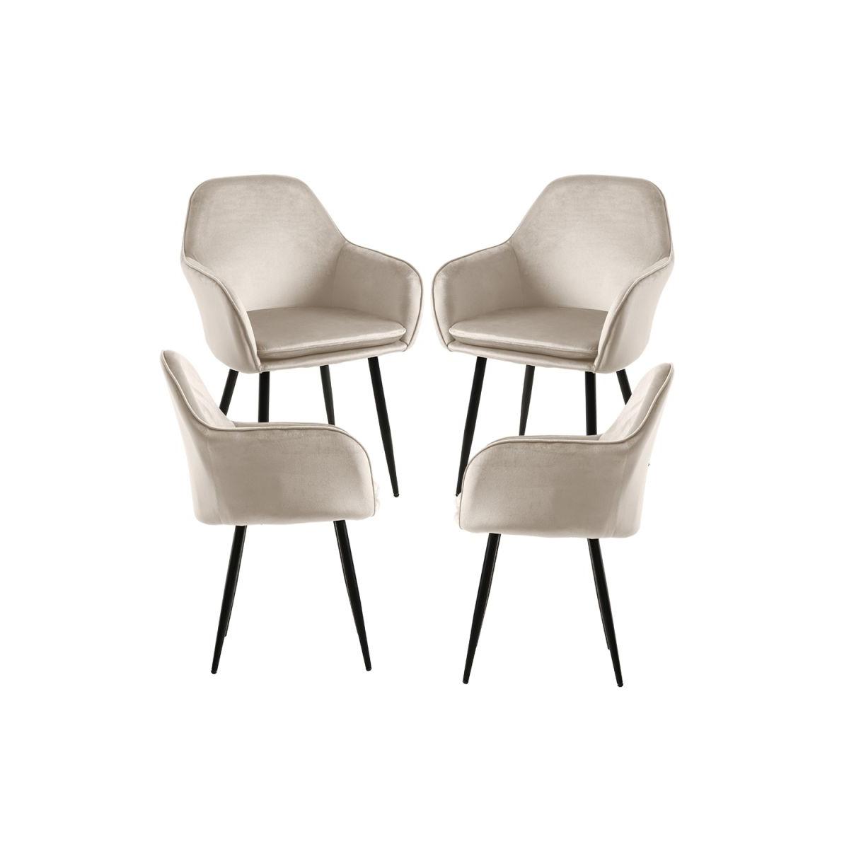 Regalos Miguel - Packs Sillas Comedor - Pack 4 Sillas Chic Black - Beige