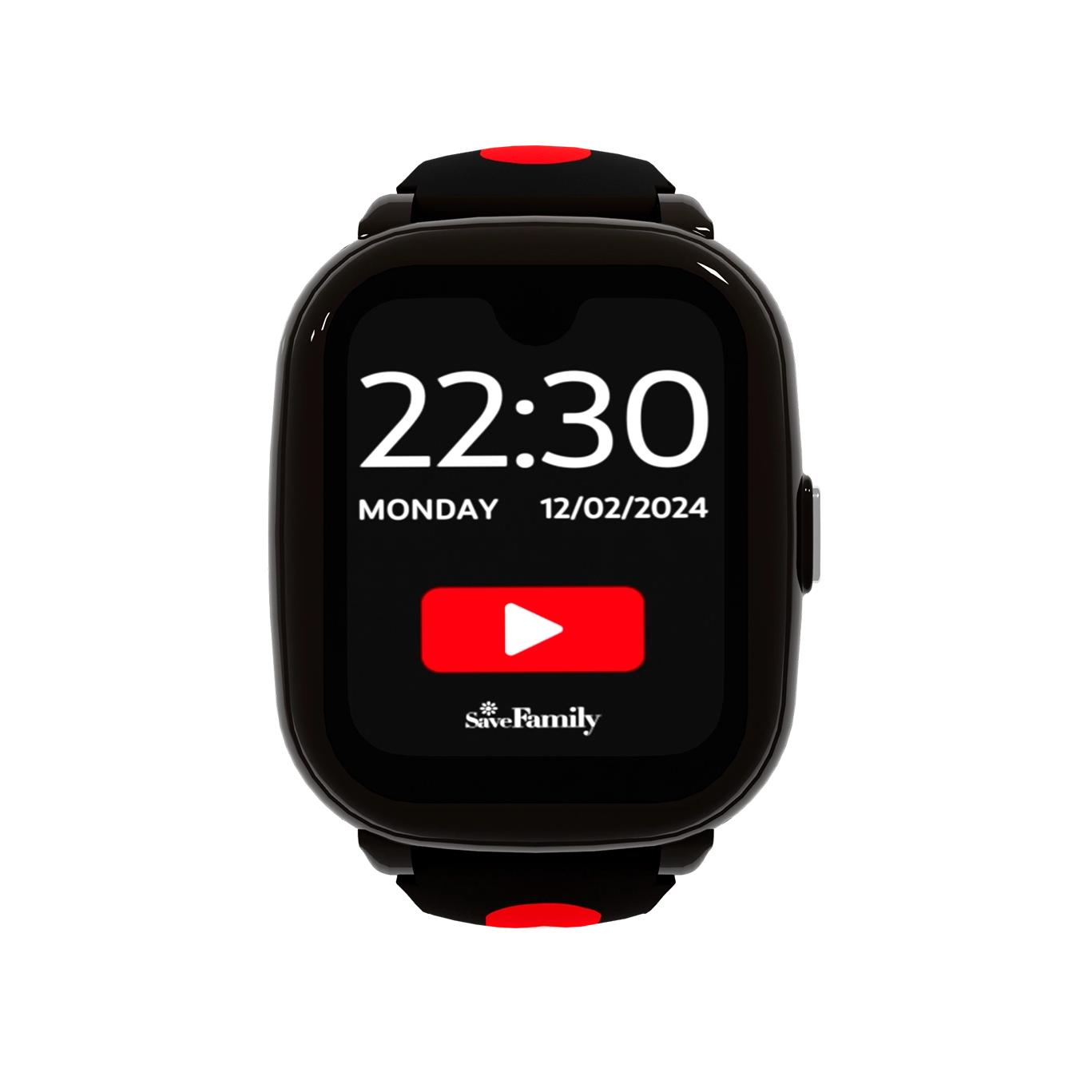 Reloj gps niño SaveFamily Relojes con GPS Iconic Plus 2 4G Reloj Inteligente niño Llamada Vídeo Face ID WhatsApp Inteligencia Artificial IA Spotify WIFI Bluetooth App Estampada Streamer Medidor de constantes relojes inteligentes smartwatch NO INCLUYE SIM