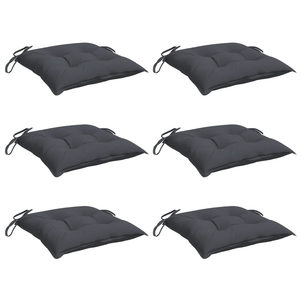 vidaXL Cojines sillas de jardín 6 uds tela Oxford antracita 50x50x7 cm