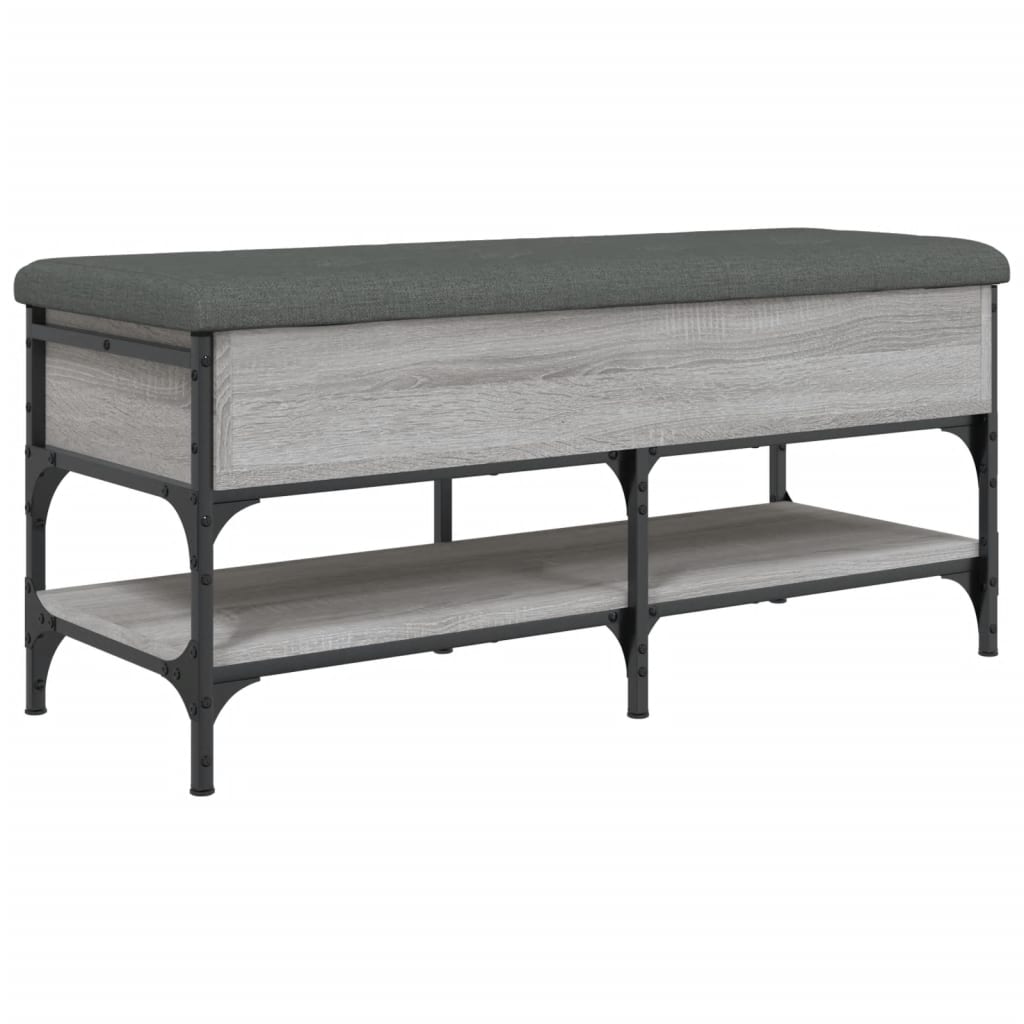 vidaXL Banco zapatero madera de ingeniería gris Sonoma 102x42x45 cm