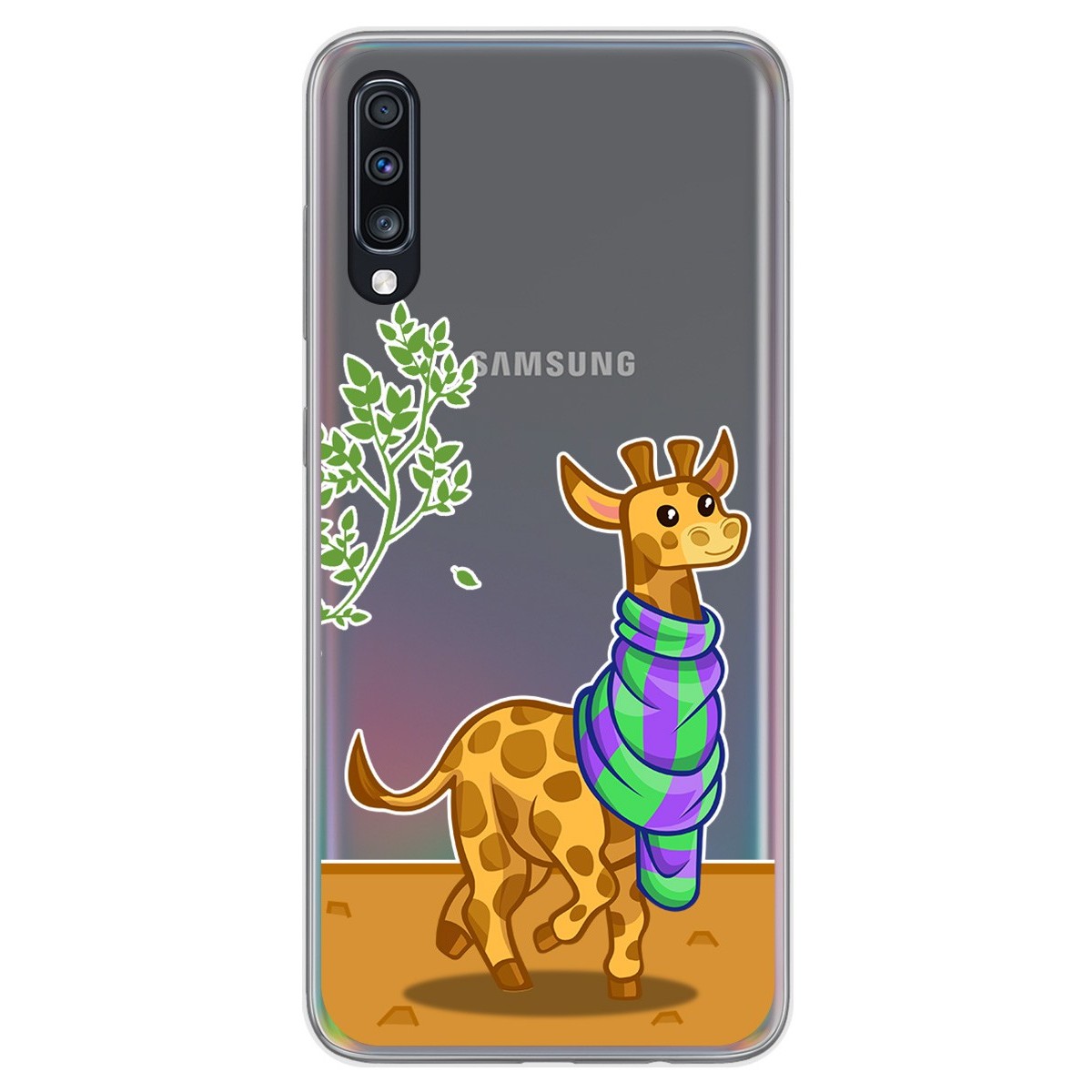 Tumundosmartphone Funda Gel Transparente Samsung Galaxy A70 Diseño Jirafa Dibujos