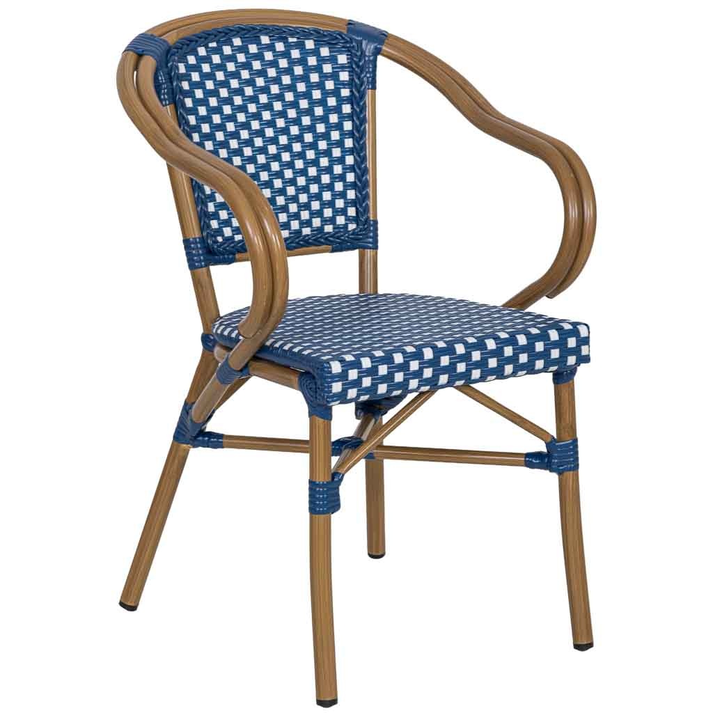 Wonderlust Deco - Silla de ratán sintético azul 57x57x84cm Azul 57x57x84h cm