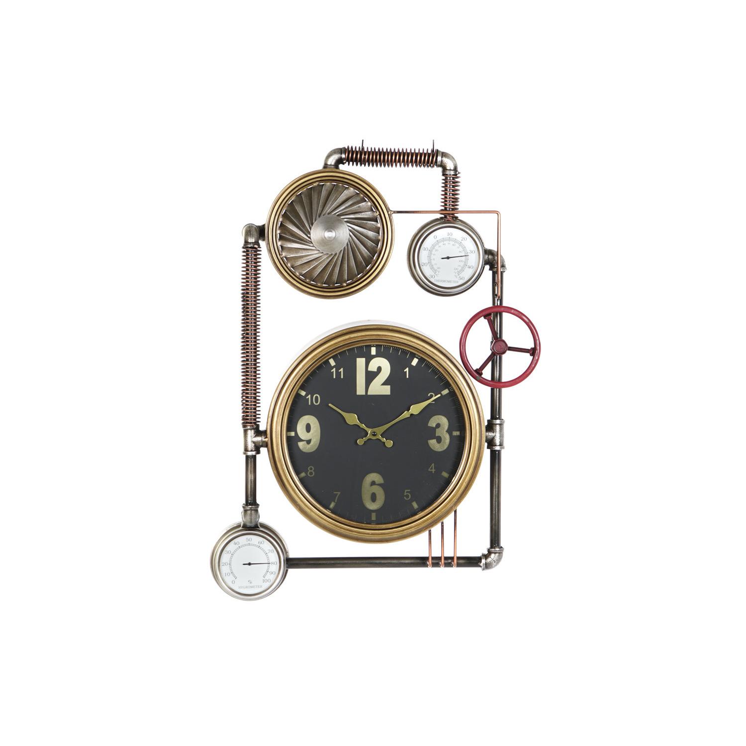 RELOJ PARED HIERRO CRISTAL 50,5X12X73 DORADO RE201231