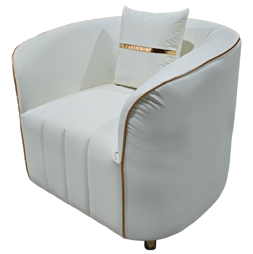 Wonderlust Deco - Sillón de piel sintética beige 88x72x43/76h cm Beige 88x72x43/76h cm